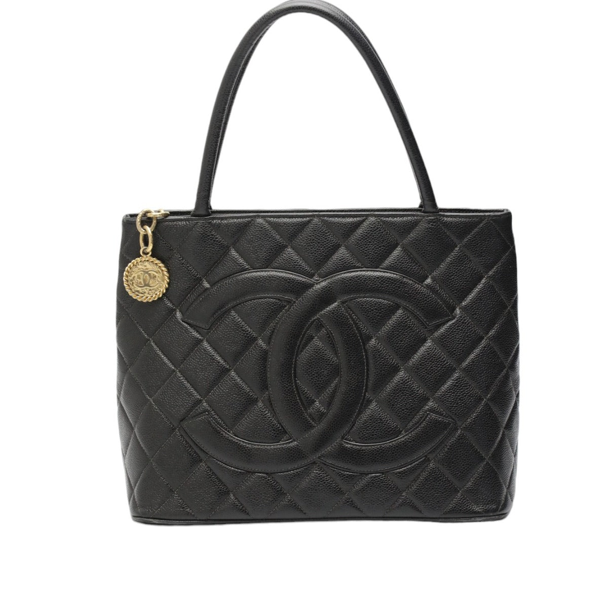 CHANEL Tote Bag Matt caviar skin black Handbag Caviar skin Replica Tote Women Used