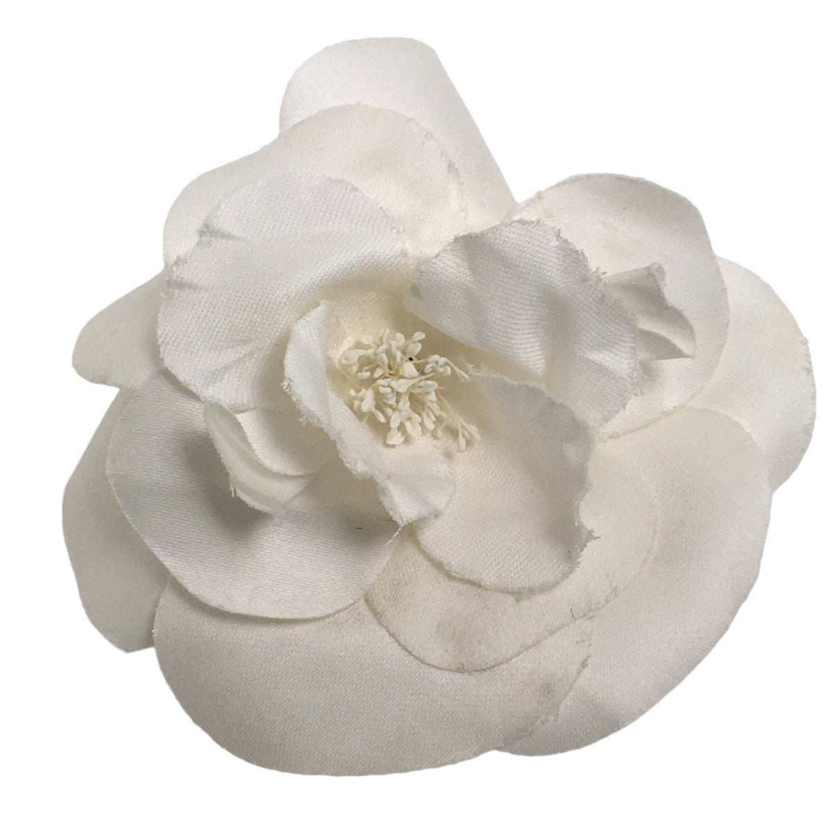 CHANEL Brooch plastic white Camelia With Box corsage Women Used