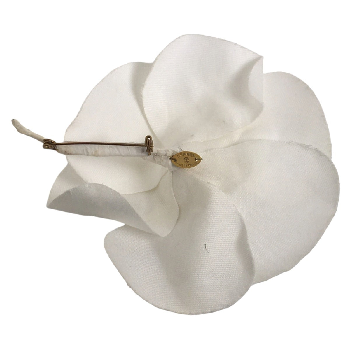 CHANEL Brooch plastic white Camelia With Box corsage Women Used