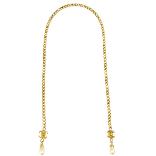 Chanel Artificial Pearl Turnlock Chain Necklace 97A