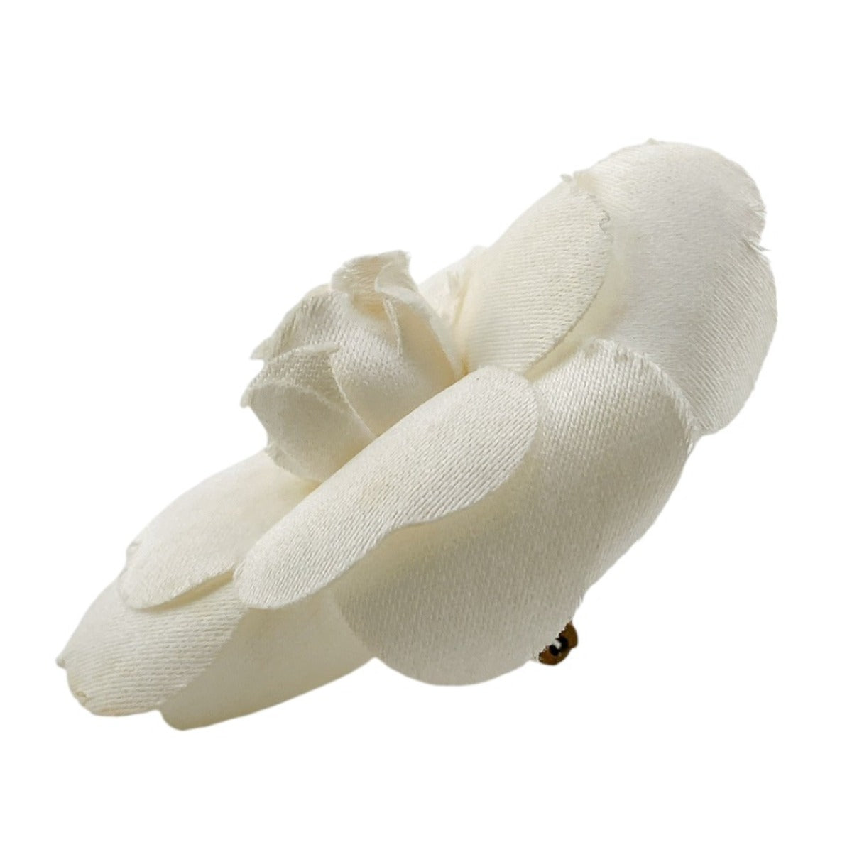 CHANEL Brooch cotton cotton white corsage Camelia Women Used