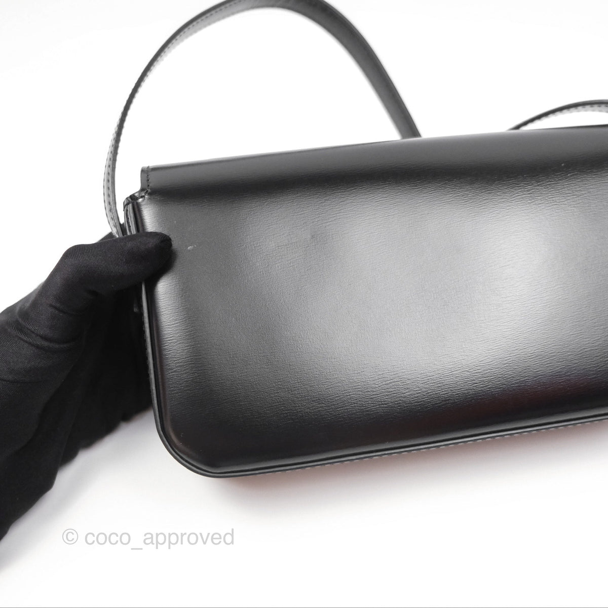 Celine Triomphe Shoulder Bag Black Calfskin