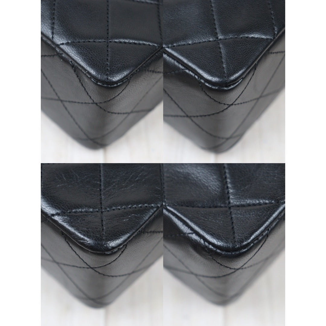 Rank A｜ CHANEL Black Lanbskin Square 20 Shoulder Bag Made In 1989～1991Year ｜P24061131