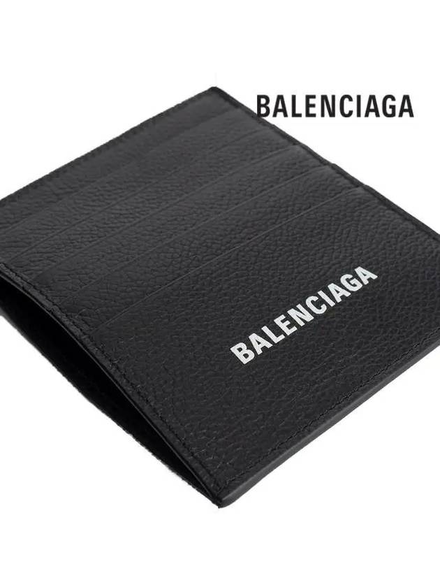 Luxury Balenciaga  Logo Vertical Card Wallet Black