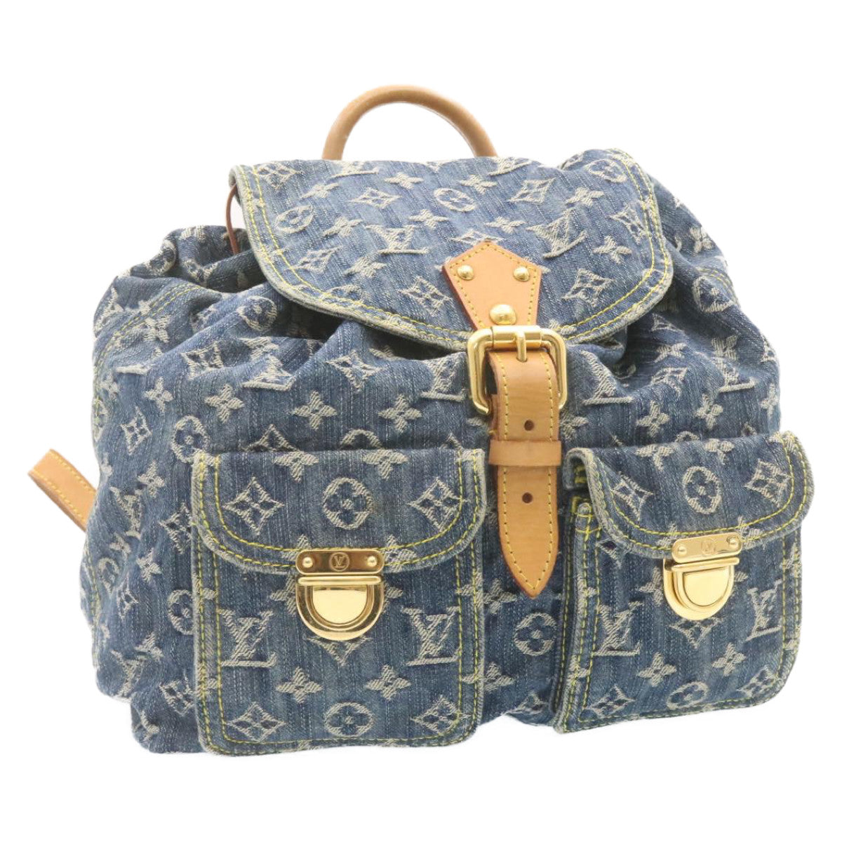 LOUIS VUITTON Monogram Denim Sac A Dos GM Backpack Blue M95056 LV  23330A