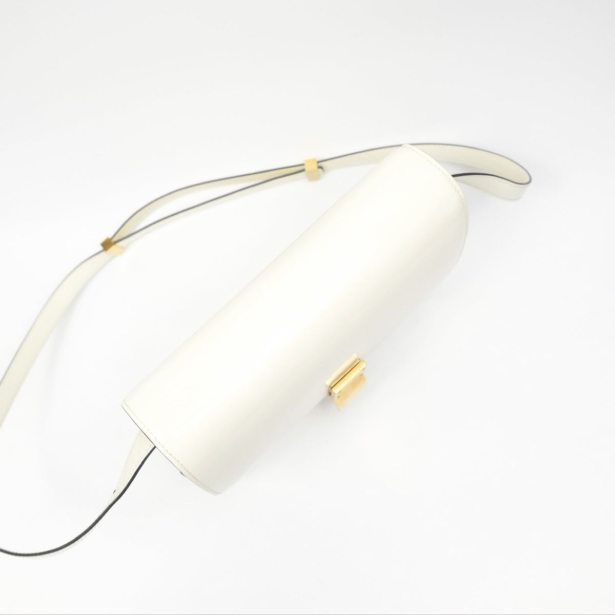 Celine Medium Classic Box Flap White Patent Gold Hardware