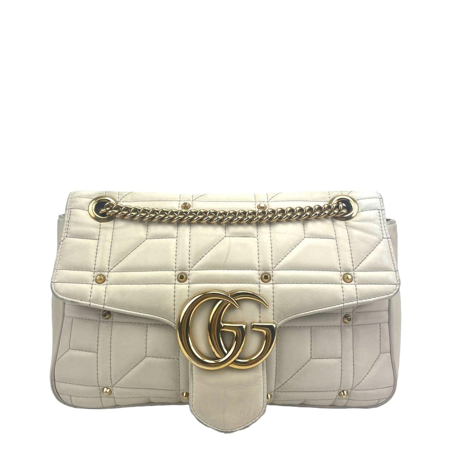 GUCCI  GG Marmont Flap Bag Studded Matelasse  - OUTLET ITEM FINAL SALE