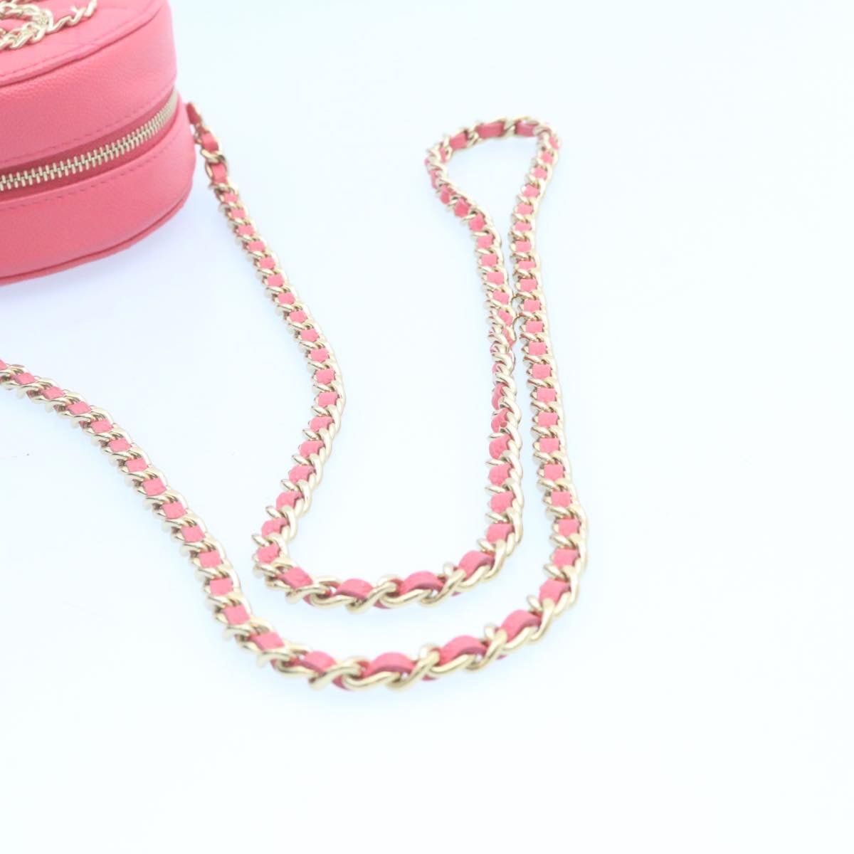 Top Quality Chanel Matelasse Caviar Skin Chain Shoulder Bag Pink CC Auth 23651A
