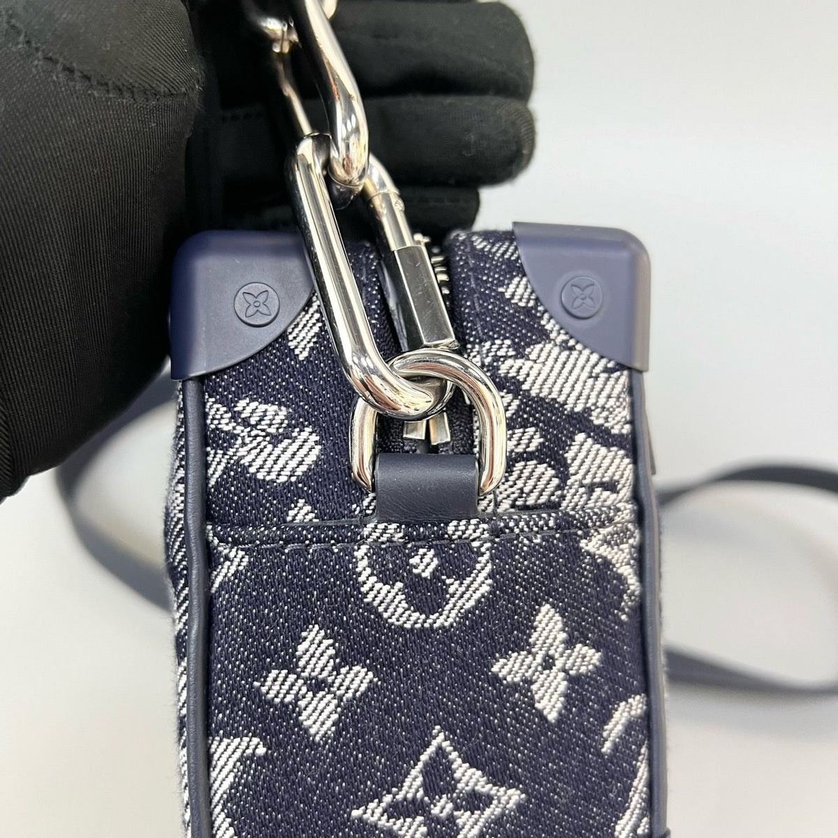 Preloved Louis Vuitton Soft Trunk 18.5*12.9*7.8cm Dark blue XJ10962