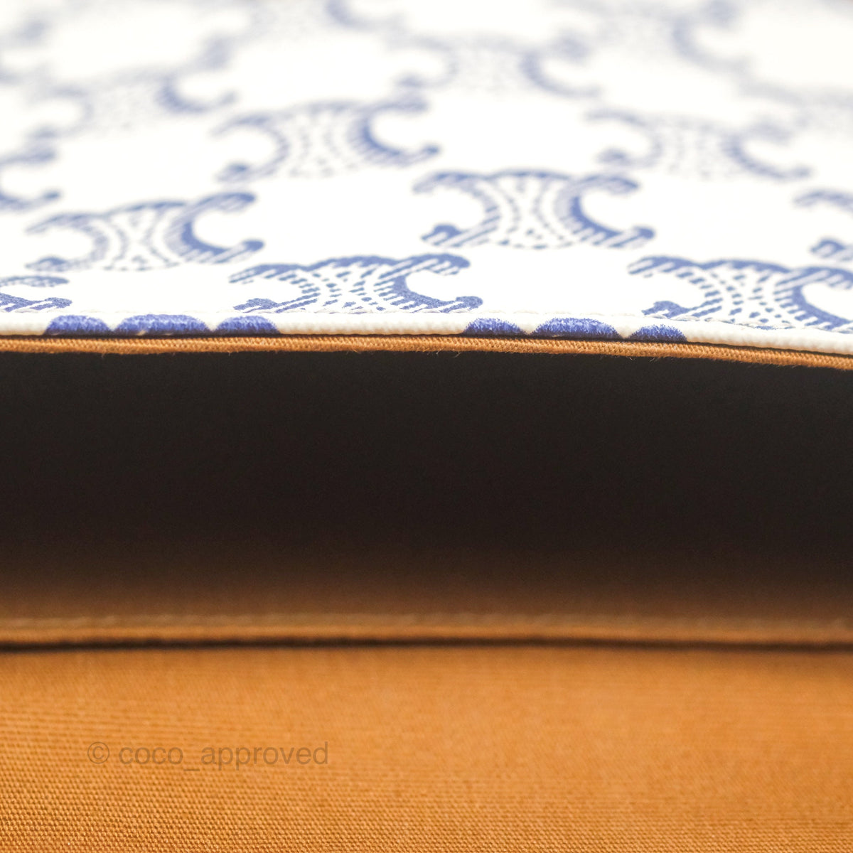 Celine Mini Besace Triomphe Embroidery Calfskin White/ Blue