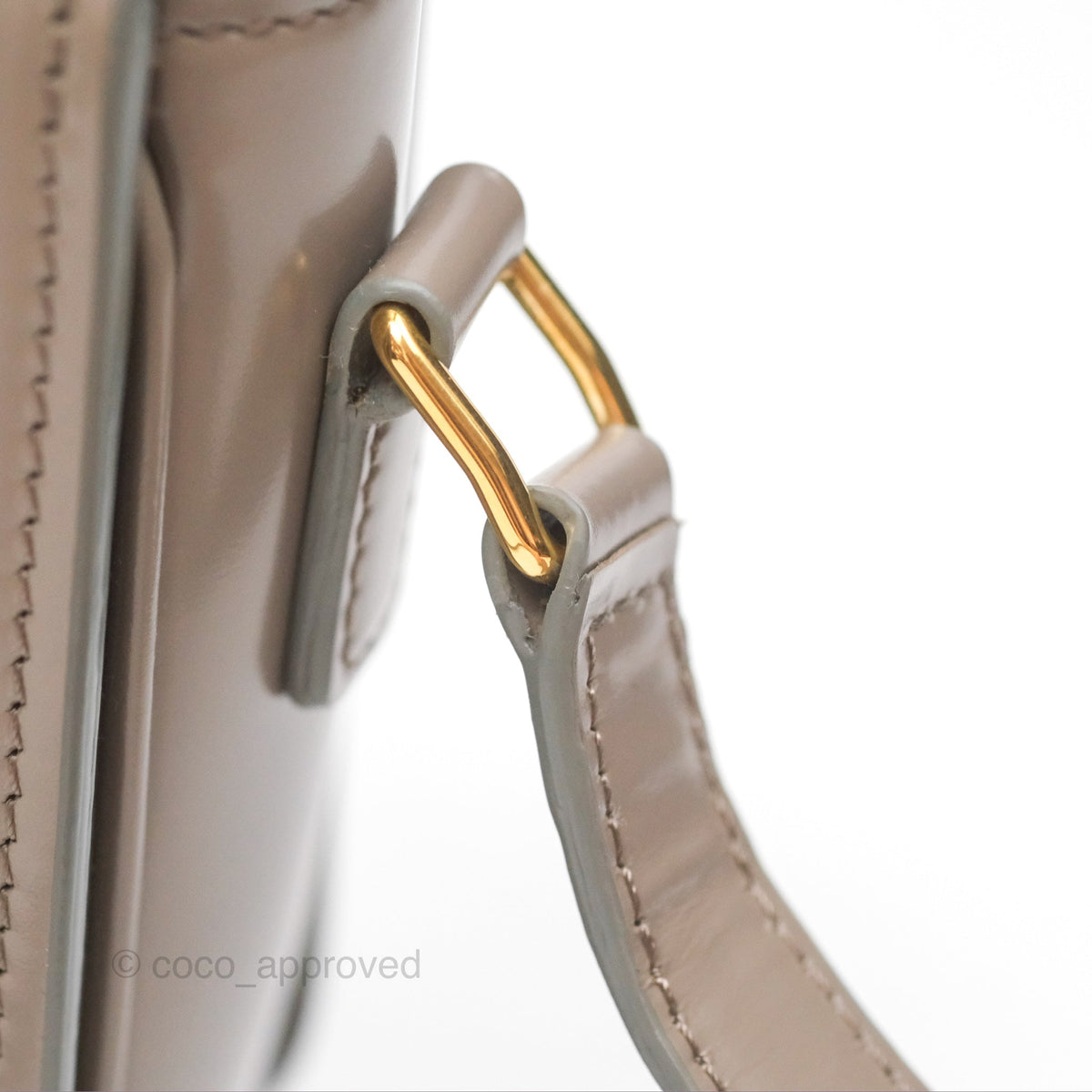 Celine Teen Triomphe Shiny Calfskin Pebble Gold Hardware