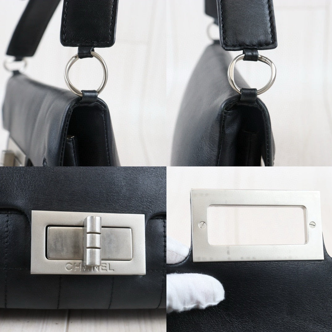 Good ( Rank AB) ｜ CHANEL Lamb Skin 2.55 Matelasse Black Shoulder Bag Made in 2003-2004Year｜Y24082605