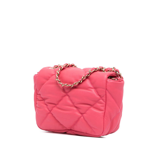 Pink Chanel Mini Quilted Calfskin Bubbly Flap Crossbody Bag
