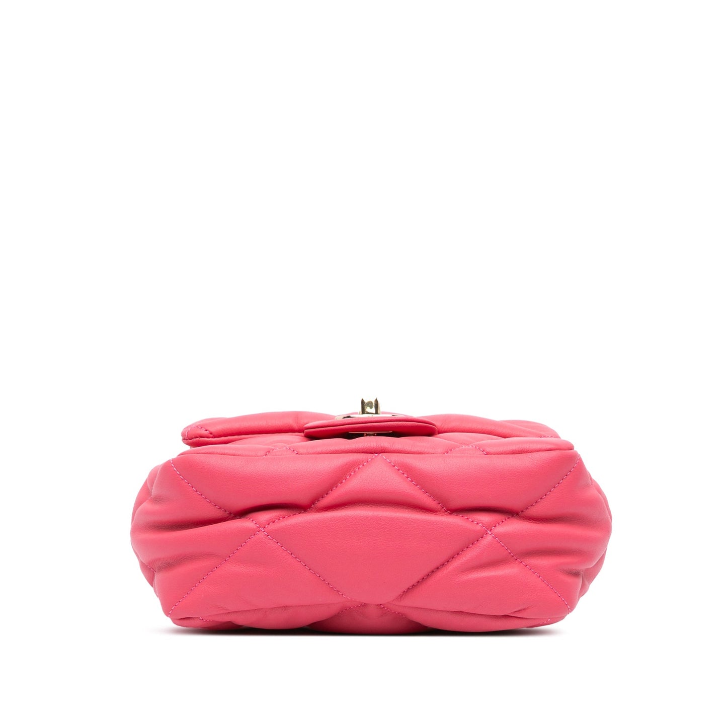 Pink Chanel Mini Quilted Calfskin Bubbly Flap Crossbody Bag