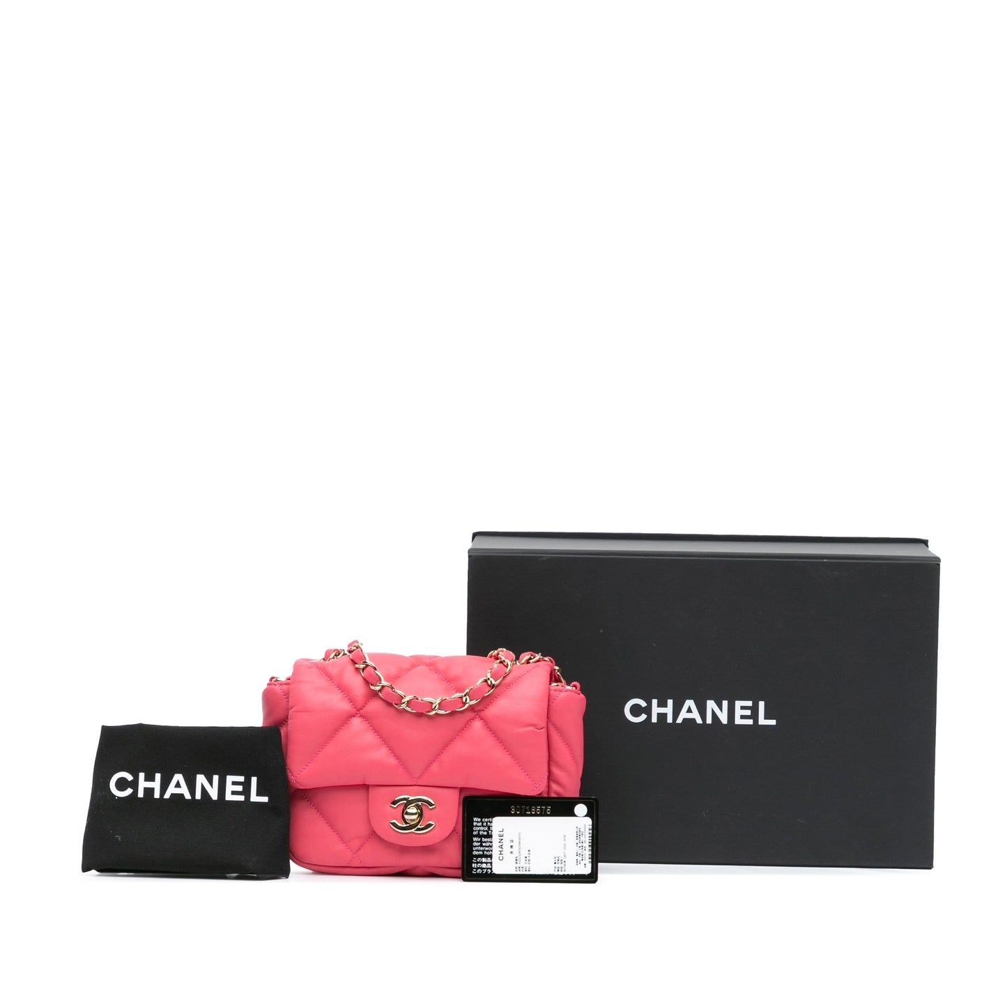 Pink Chanel Mini Quilted Calfskin Bubbly Flap Crossbody Bag
