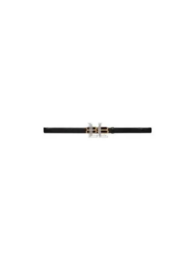 Luxury Balenciaga  BB Signature 30 Buckle Leather Belt Black