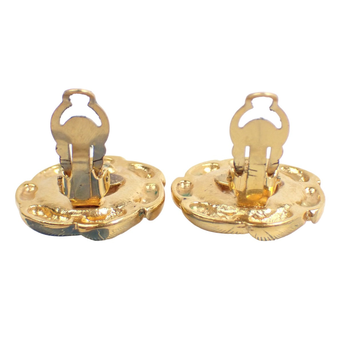 CHANEL Earring Gold Plated, Fake Pearl gold With beans, without rubber Gold Plated 93P Women Used