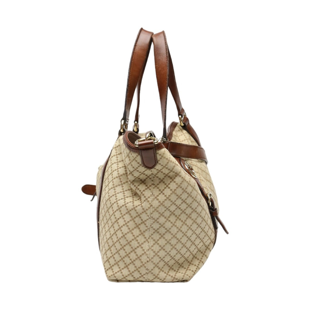 GUCCI Tote Bag 282346 canvas Antique brown 2WAYShoulder Bag Diamante Women Used