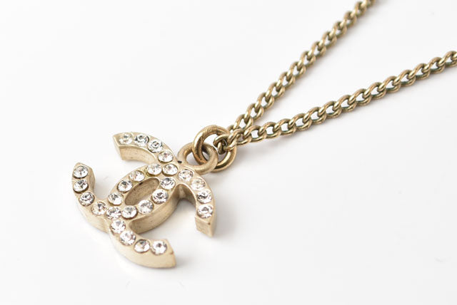 Chanel Necklace/Pendant with Rhinestones and Gold