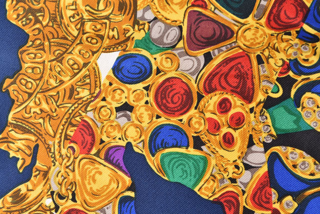 Chanel Silk Scarf World Map Jewel Motif