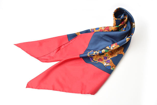 Chanel Silk Scarf World Map Jewel Motif