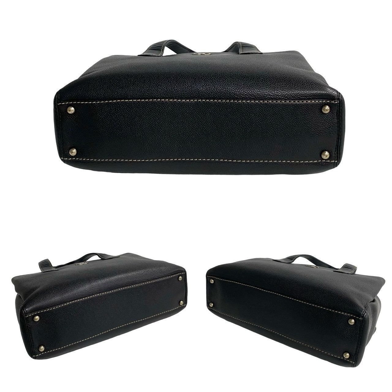 CHANEL Tote Bag leather black Caviar skin