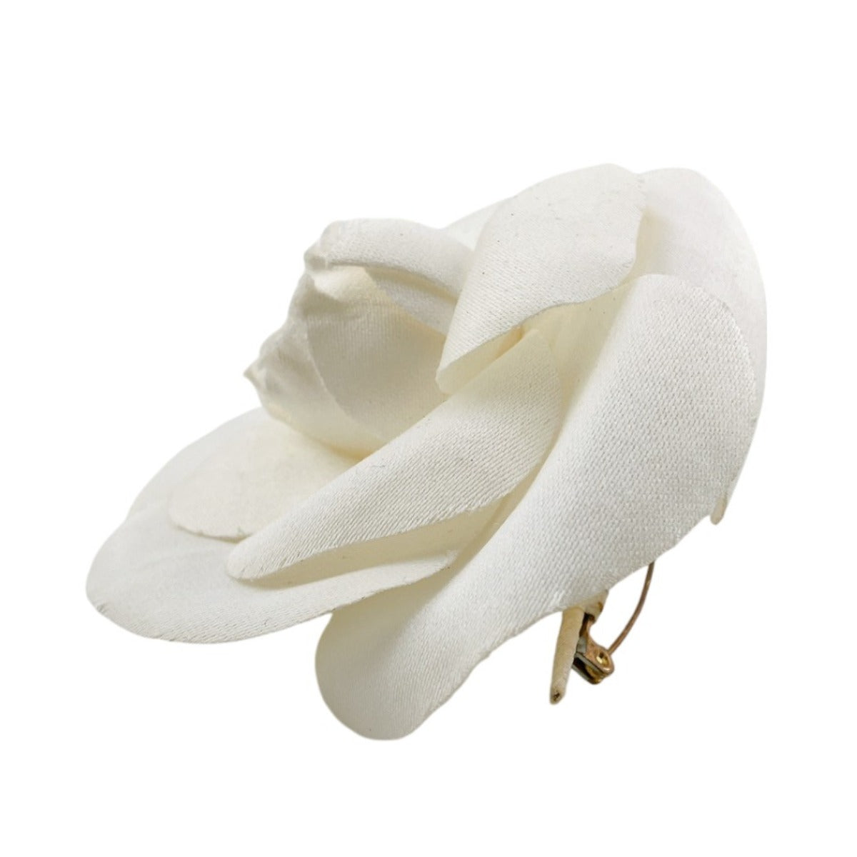 CHANEL Brooch Fabric white corsage Camelia Women Used