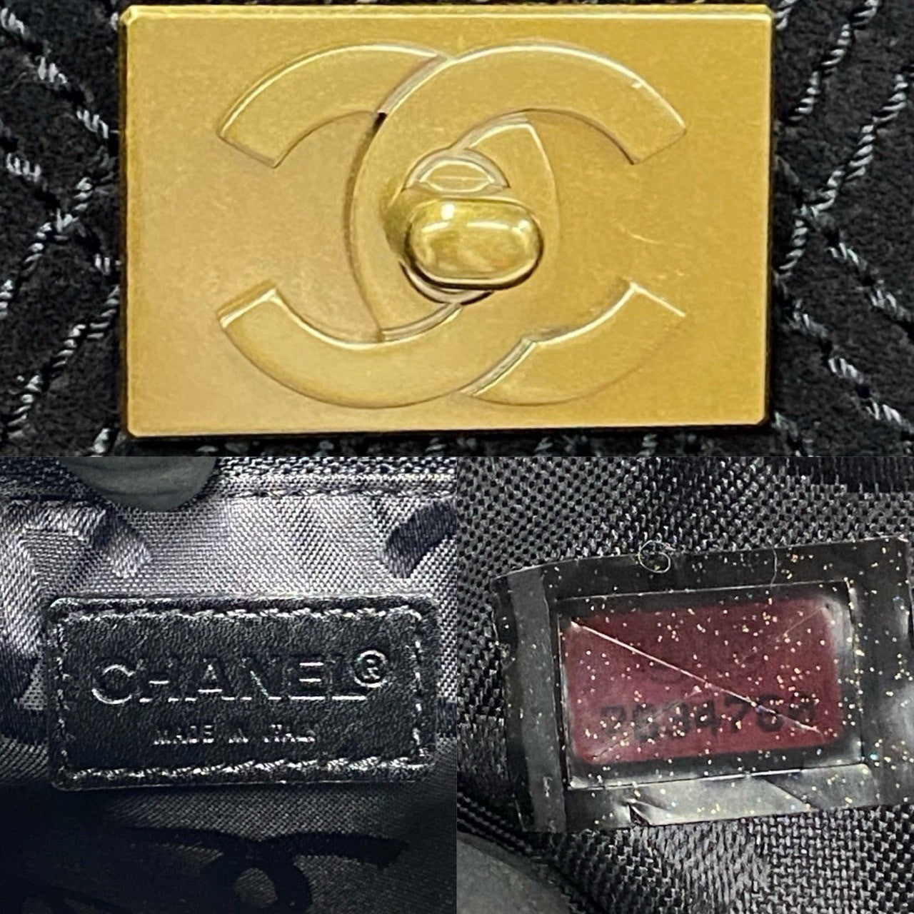 CHANEL Tote Bag Suede black