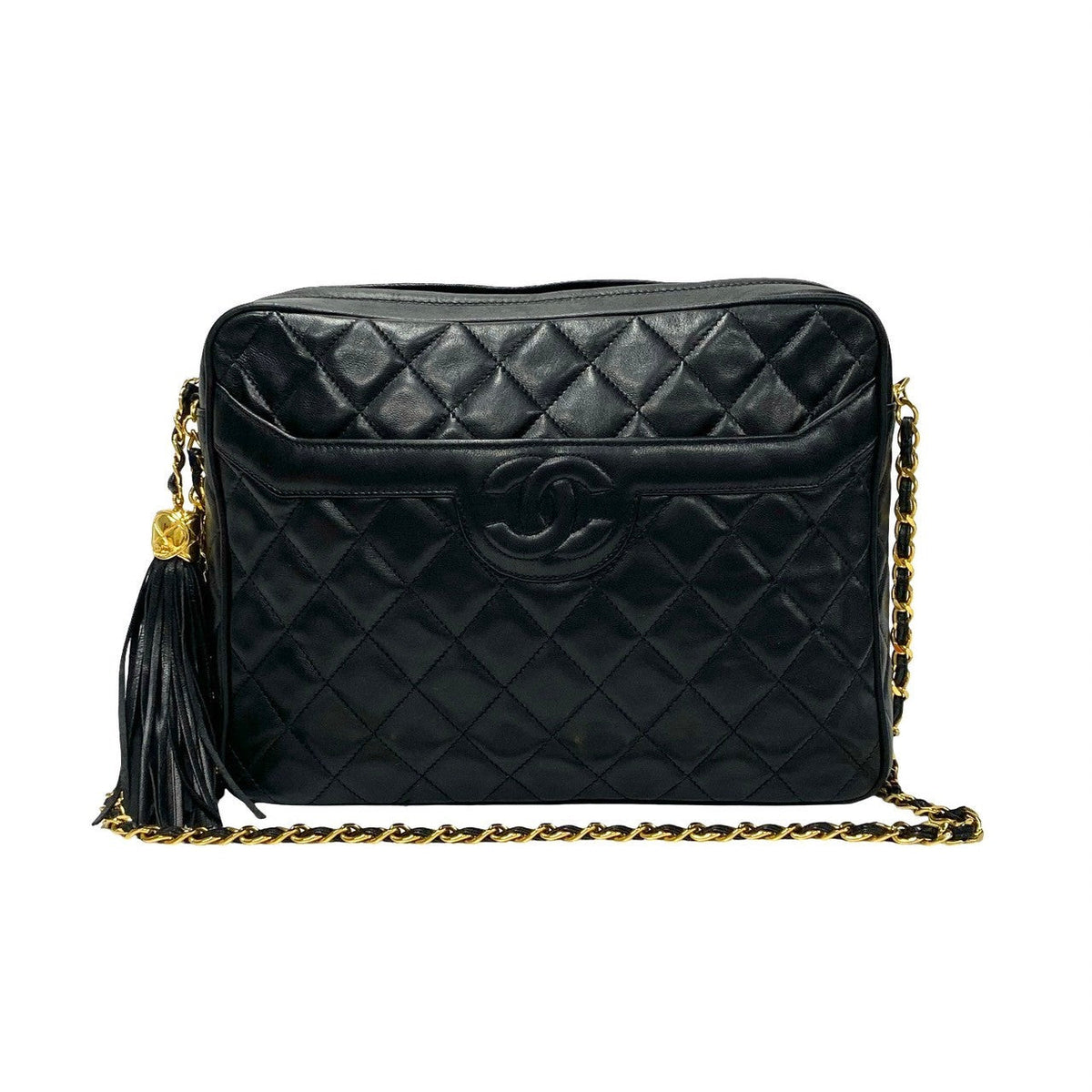 CHANEL Shoulder Bag lambskin black Matrasse