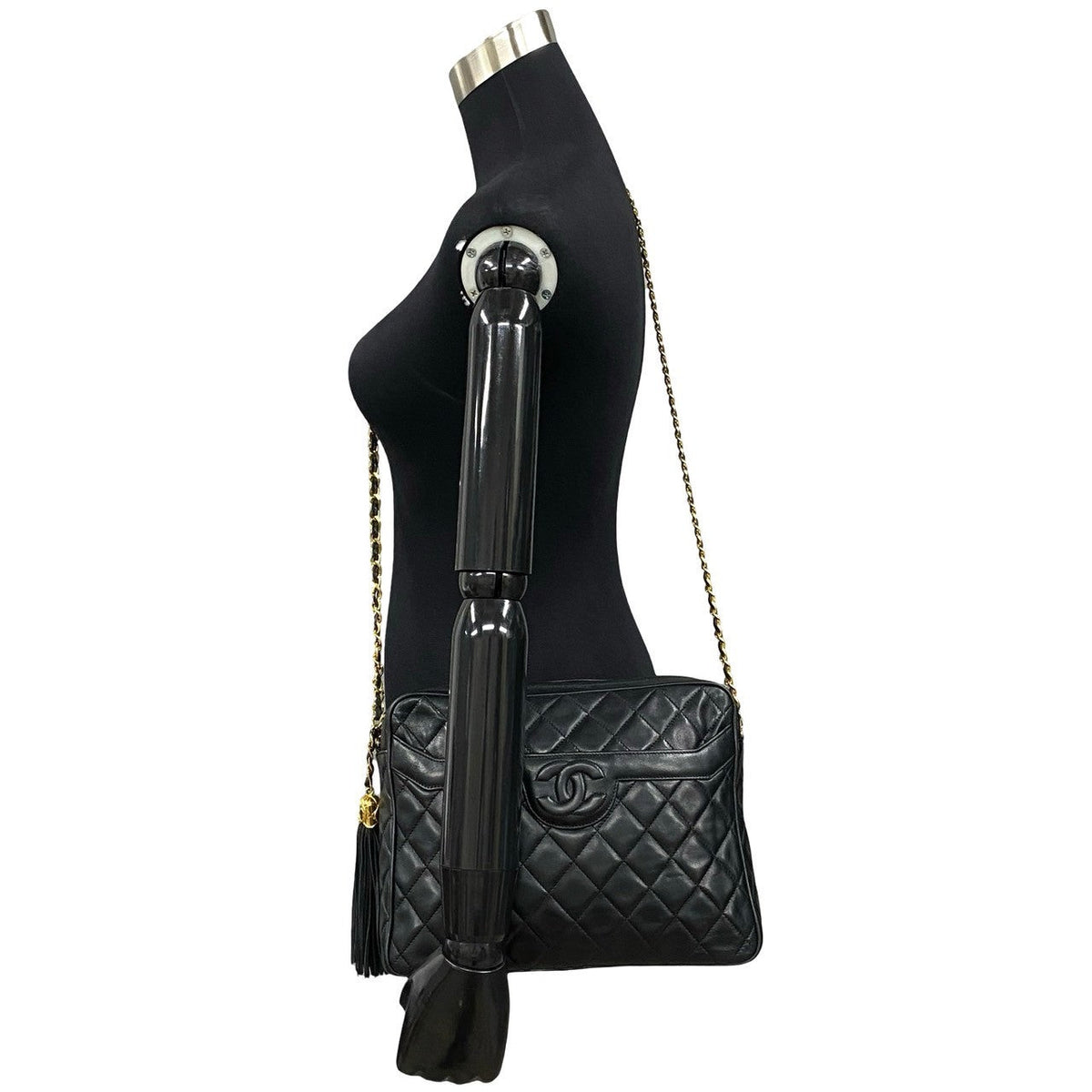CHANEL Shoulder Bag lambskin black Matrasse