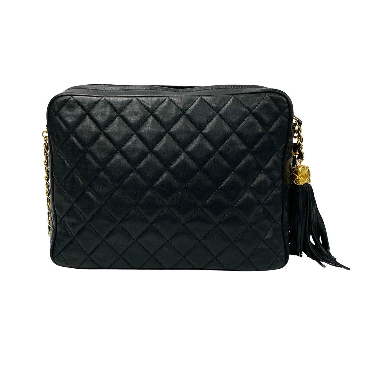 CHANEL Shoulder Bag lambskin black Matrasse