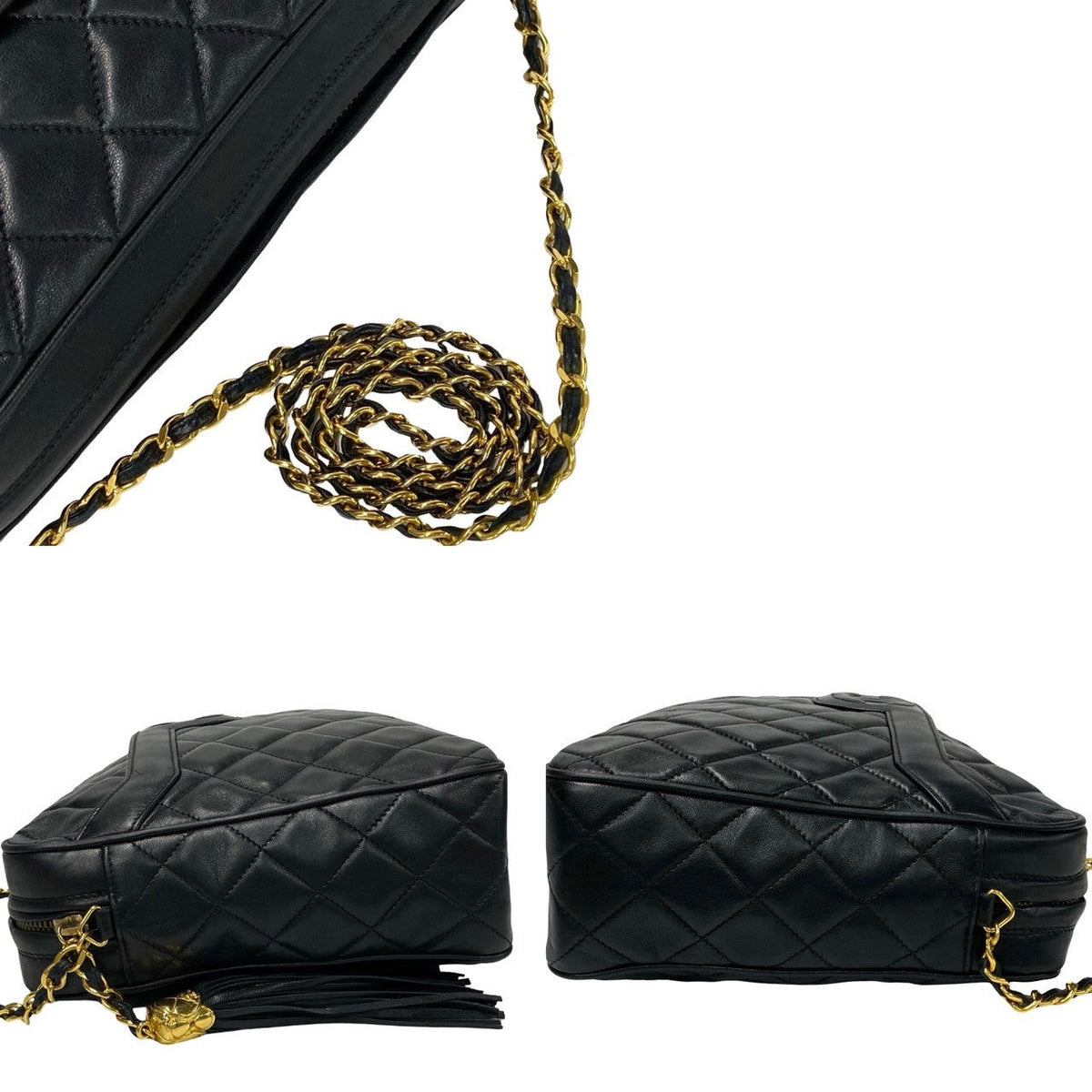 CHANEL Shoulder Bag lambskin black Matrasse
