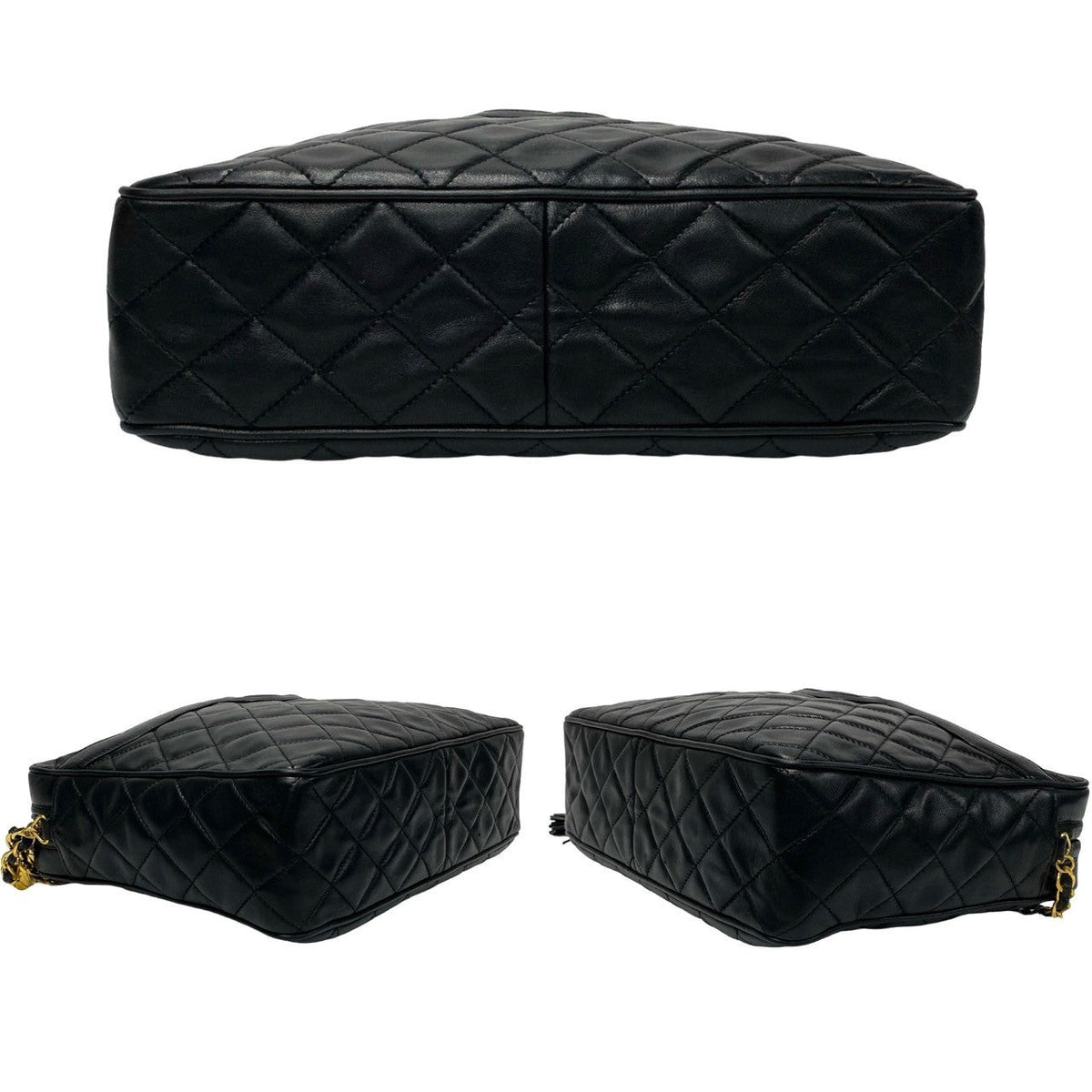 CHANEL Shoulder Bag lambskin black Matrasse