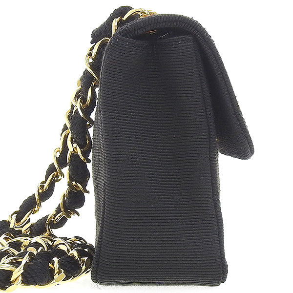 Chanel Around 1990 Made Turn-Lock Mini Chain Bag Black
