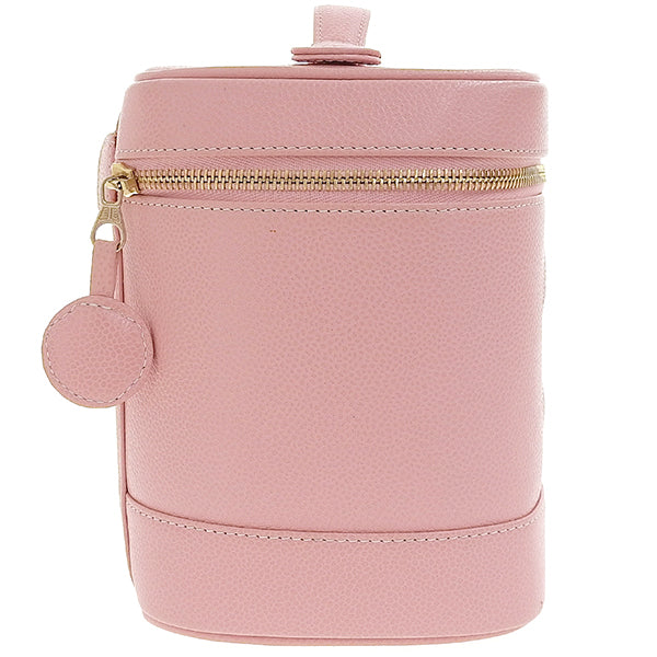 Chanel Around 2004 Made Caviar Skin Cc Mark Stitch Vanity Soft Pink
