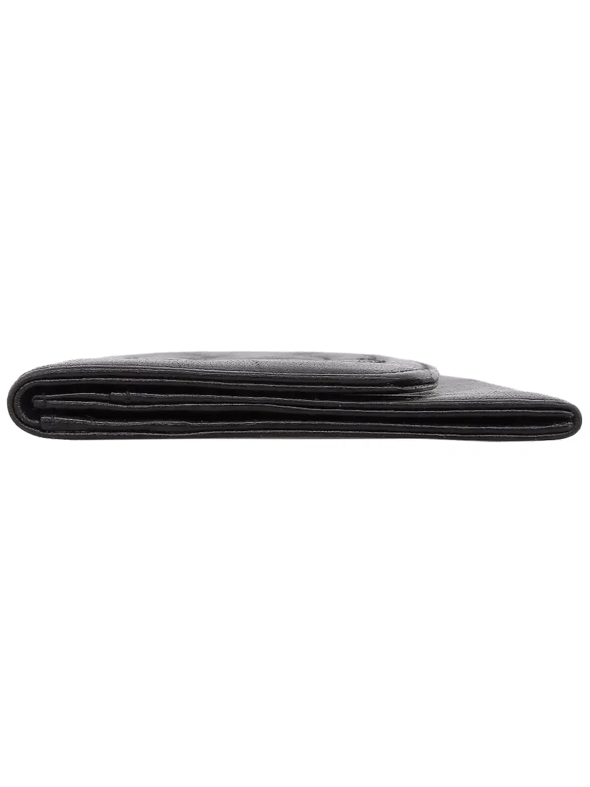 CHANEL Around 1995 Made Cc Mark Stitch Coin Case Black