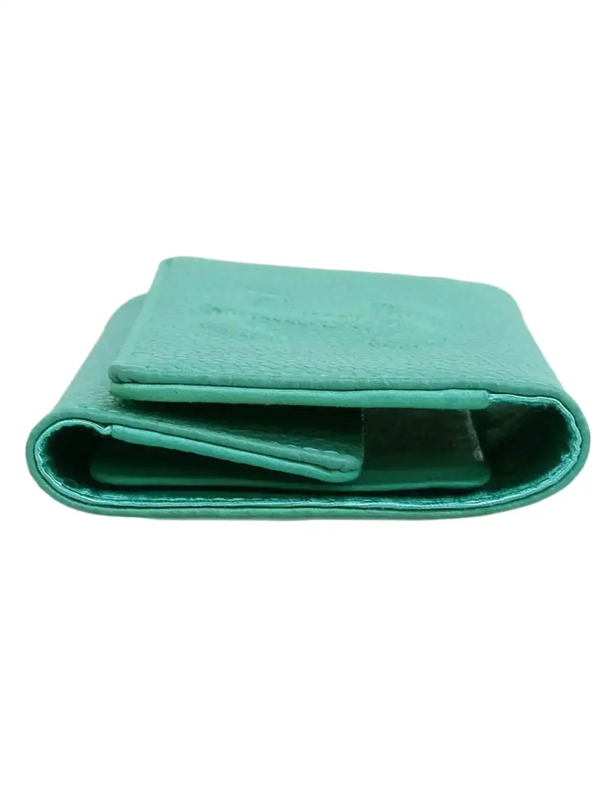 CHANEL Around 1998 Made Caviar Skin Cc Mark Stitch Key Case Mint Green