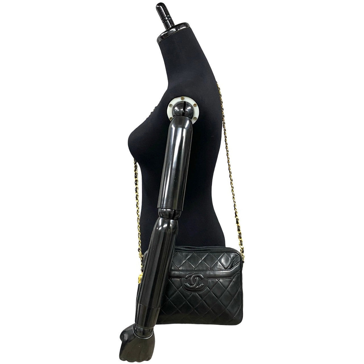 CHANEL Shoulder Bag lambskin black Matrasse