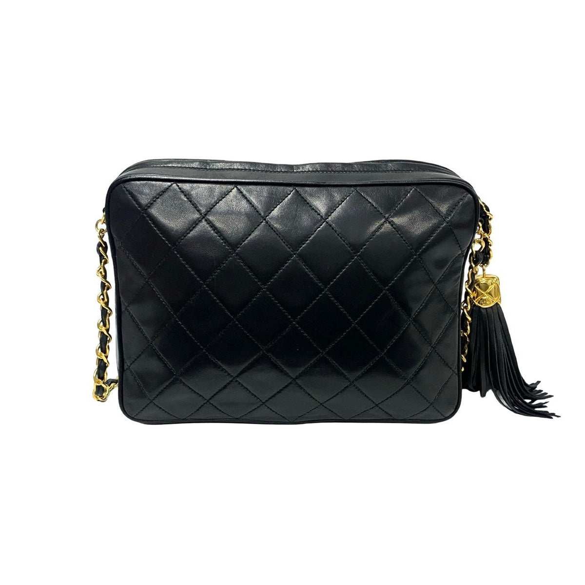 CHANEL Shoulder Bag lambskin black Matrasse