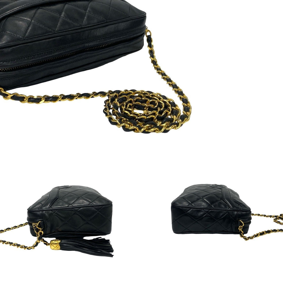 CHANEL Shoulder Bag lambskin black Matrasse