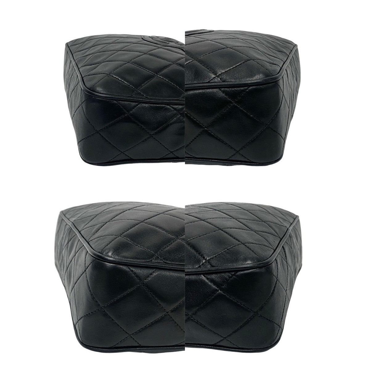 CHANEL Shoulder Bag lambskin black Matrasse