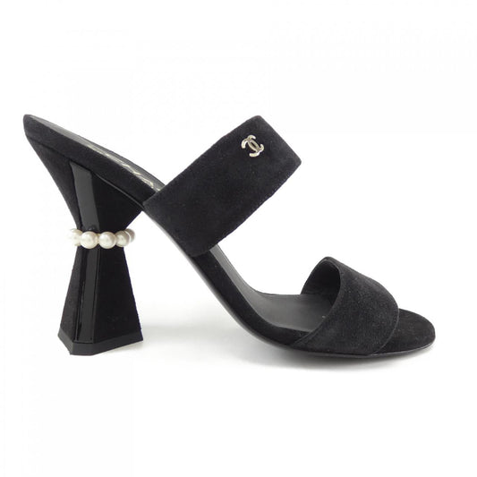 Chanel G45684B16509 Suede Kidskin/Imitation Pearl Sandals
