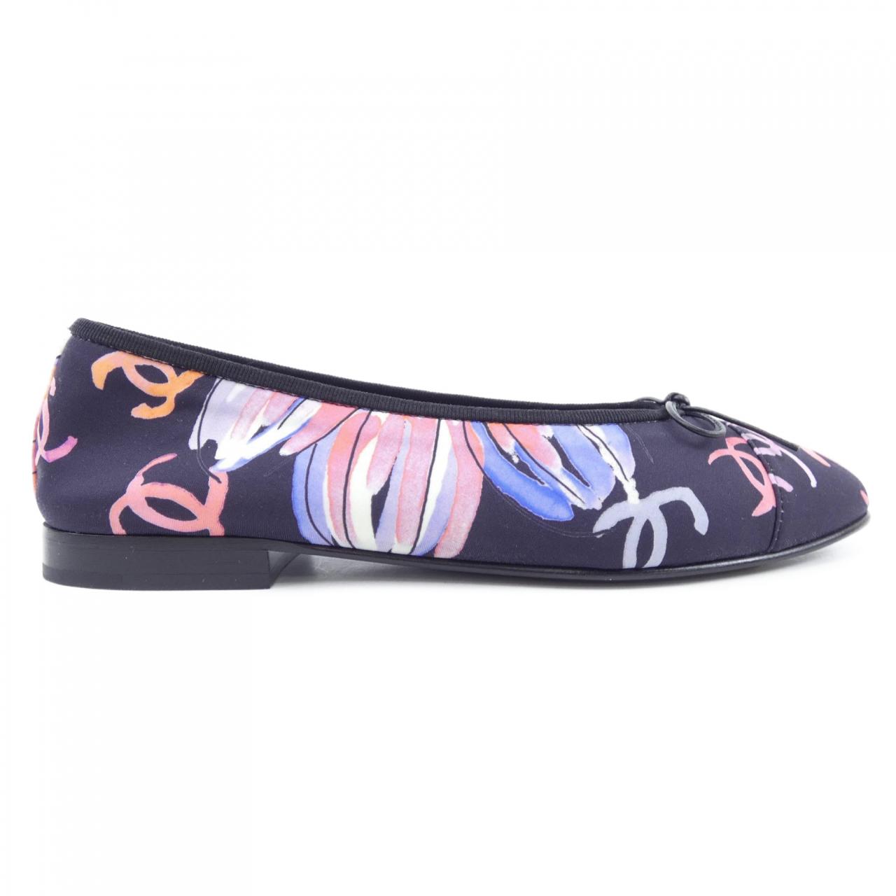 Chanel G02819B16622 Print Stretch Jersey Flat Shoes