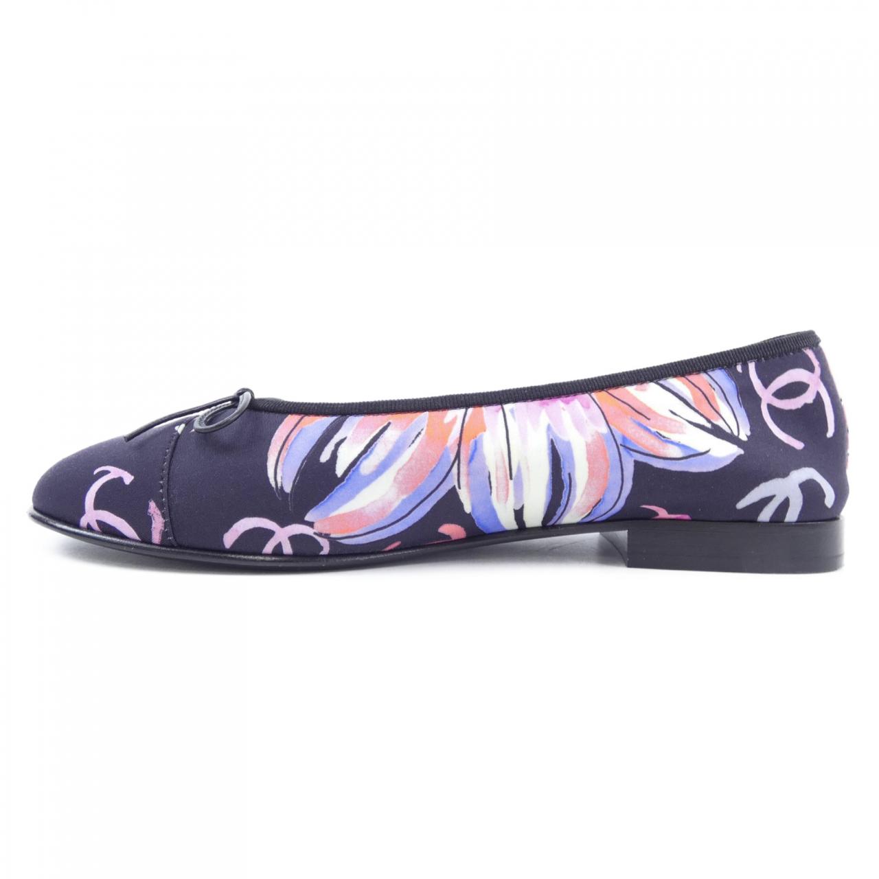 Chanel G02819B16622 Print Stretch Jersey Flat Shoes