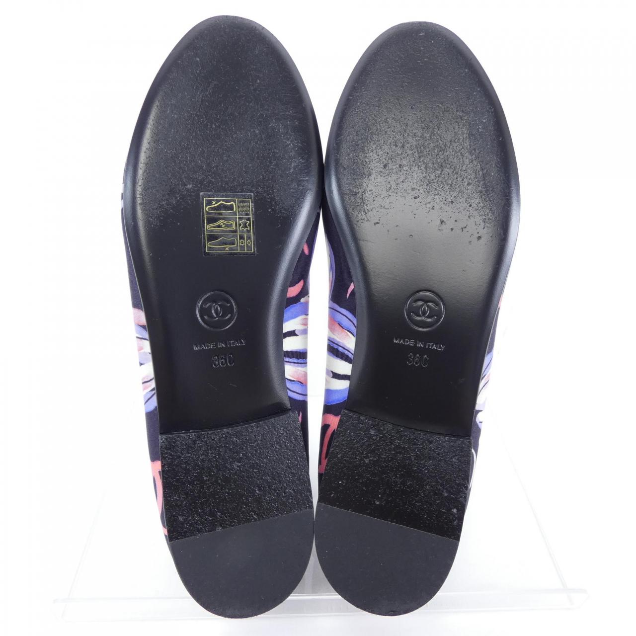 Chanel G02819B16622 Print Stretch Jersey Flat Shoes