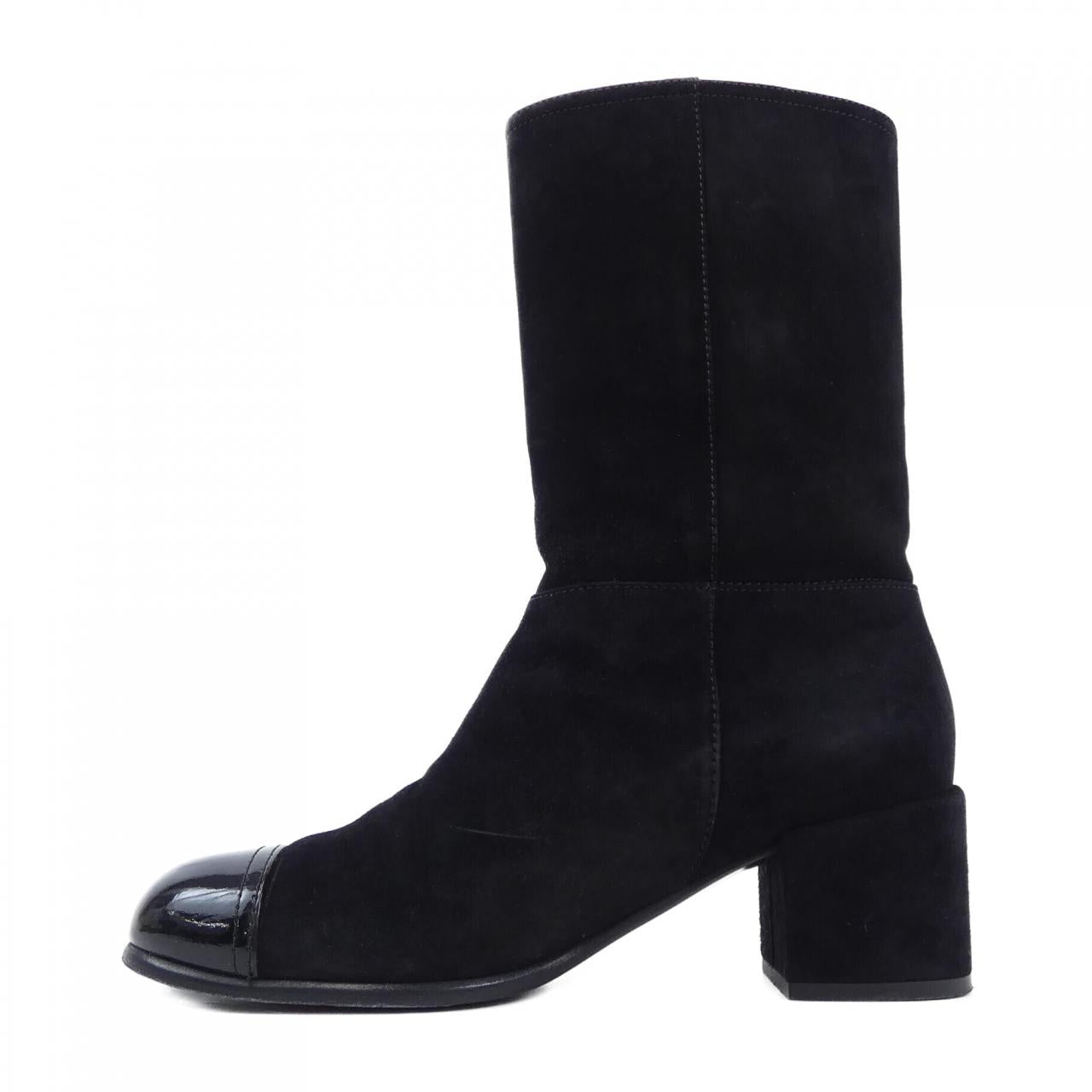 Chanel G31995Y50659 Suede Calfskin Patent Calfskin Boots