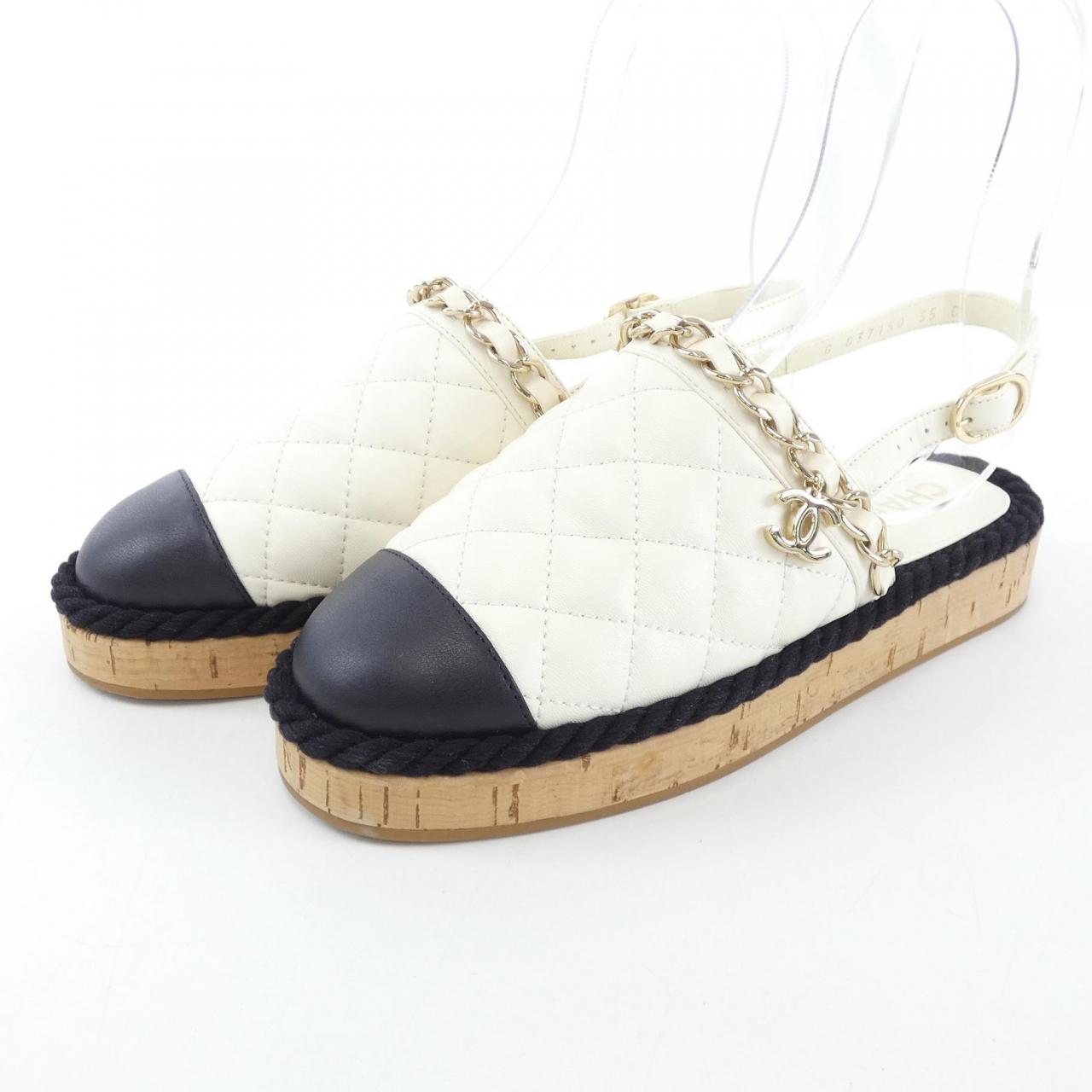 Chanel G37150Y55160 Lambskin Calfskin Sandals