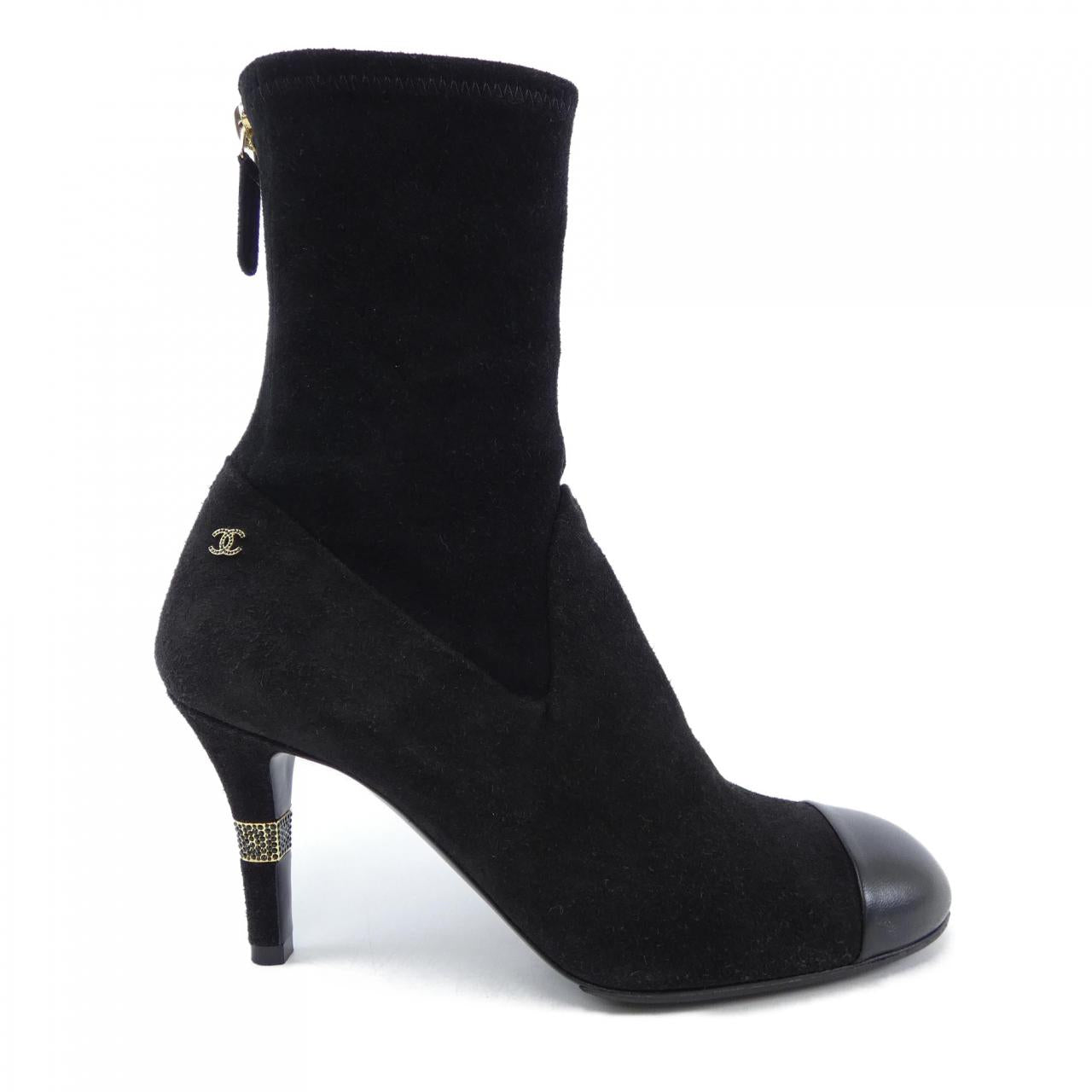 Chanel G39406Y56130 Stretch Suede Calfskin/Lambskin & Strass Boots