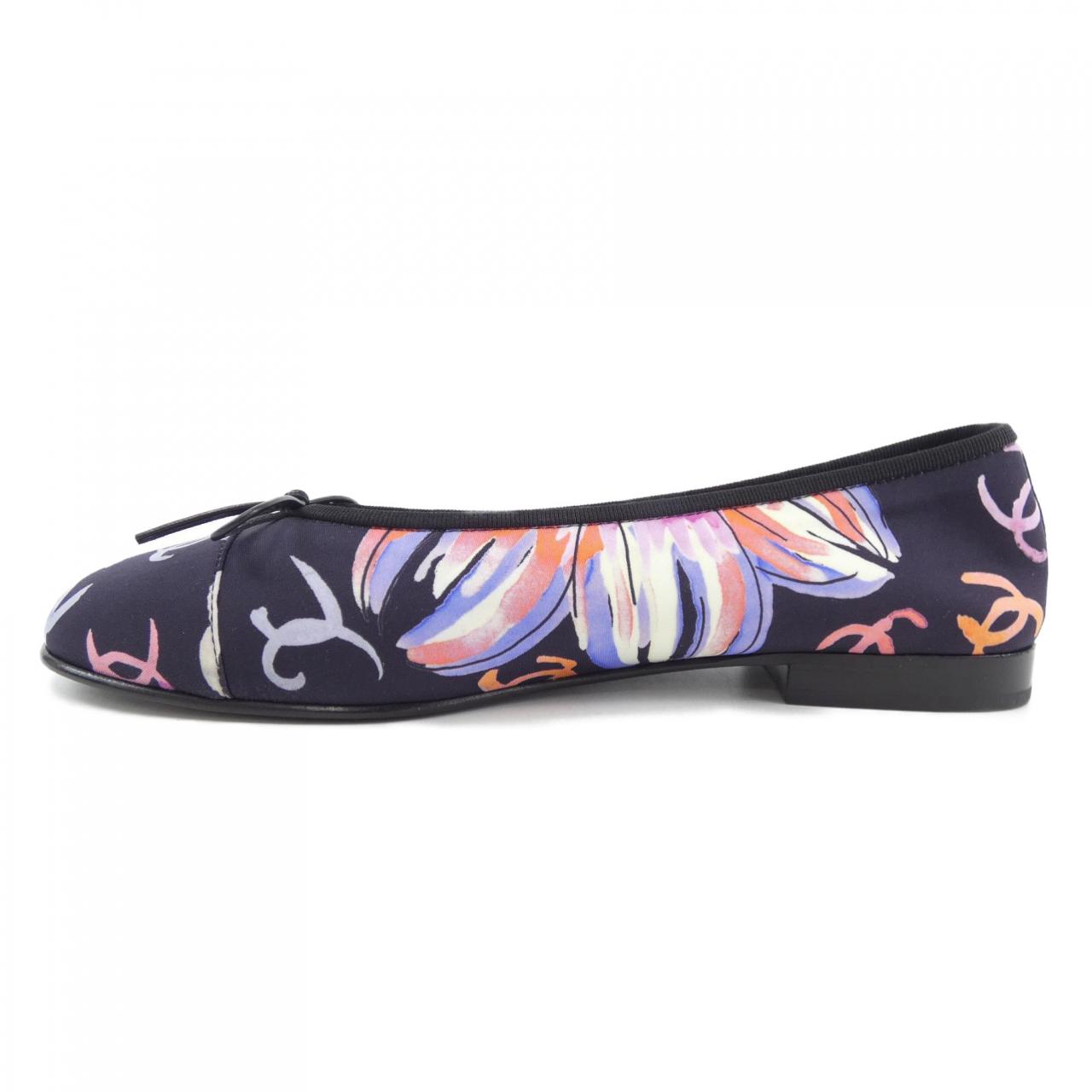 Chanel Print Stretch Jersey Flat Shoes