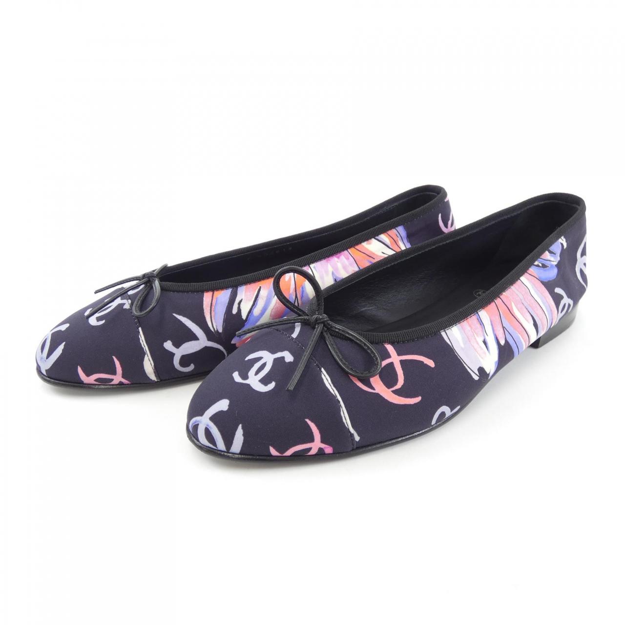 Chanel Print Stretch Jersey Flat Shoes